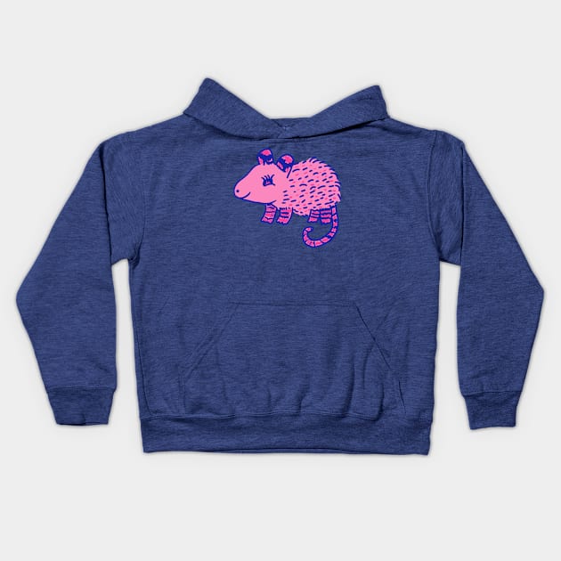 Doodled darling possum Kids Hoodie by Scootin Newt